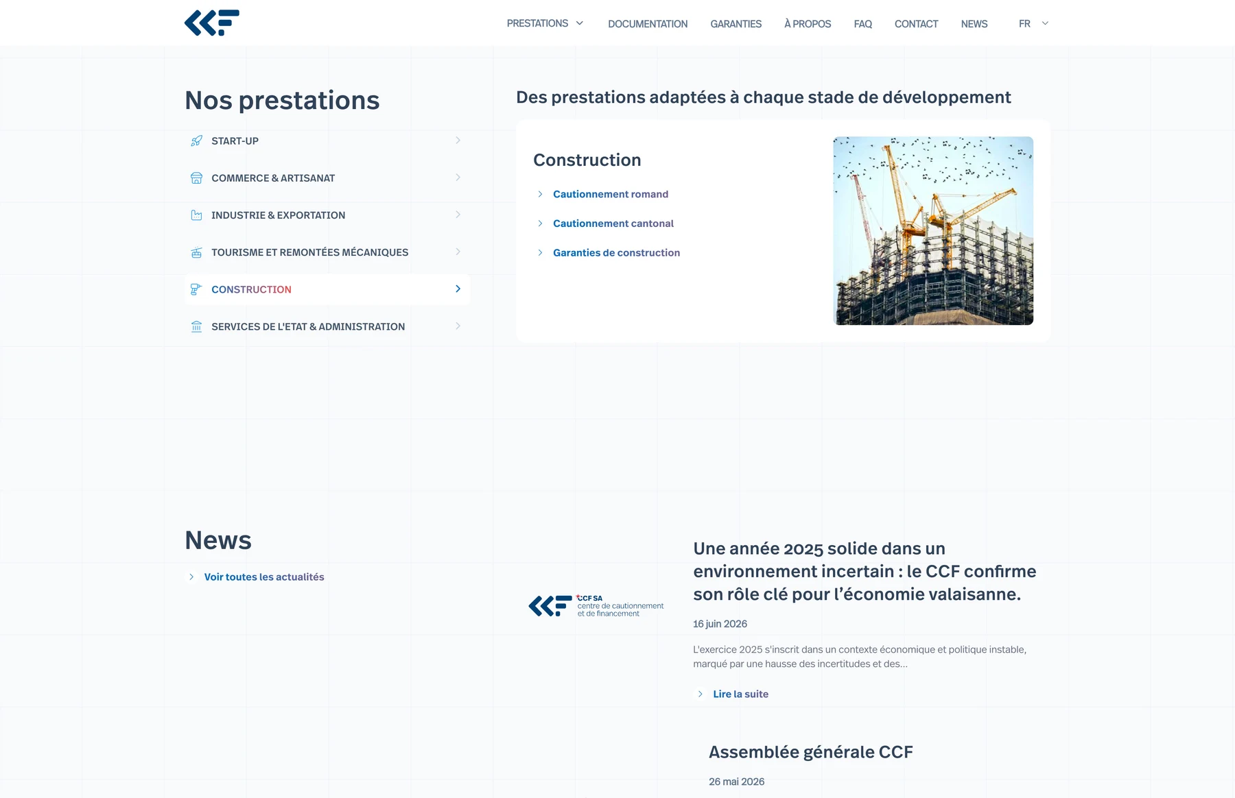 Homepage prestations