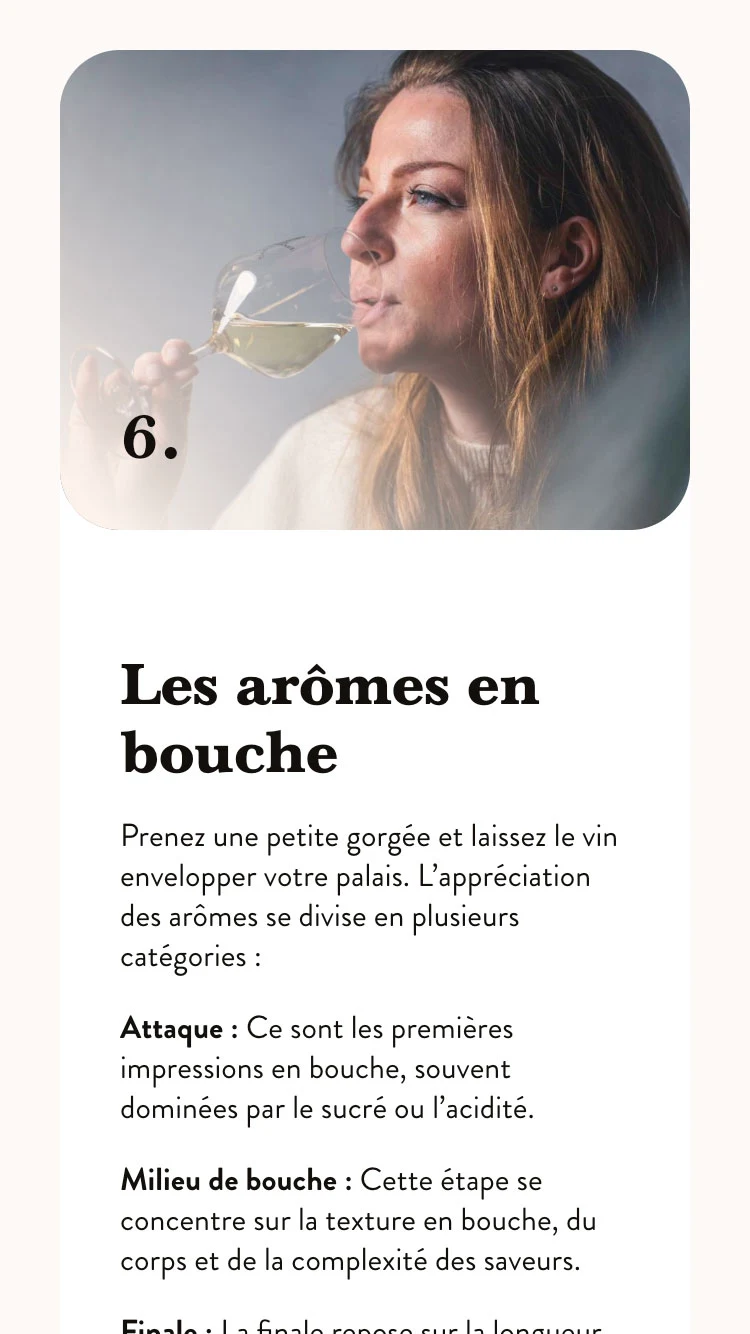 Conseils de dégustation mobile