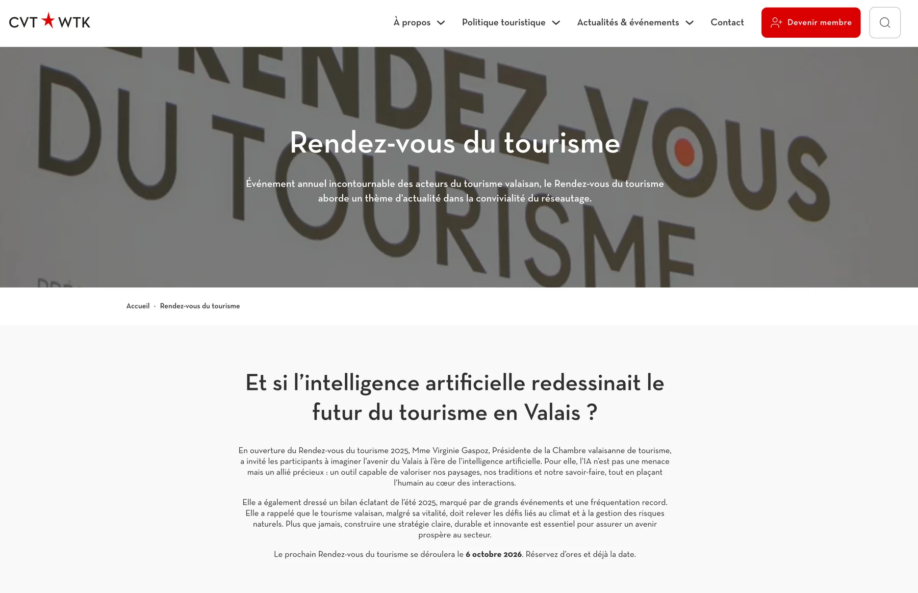 Rdv du Tourisme