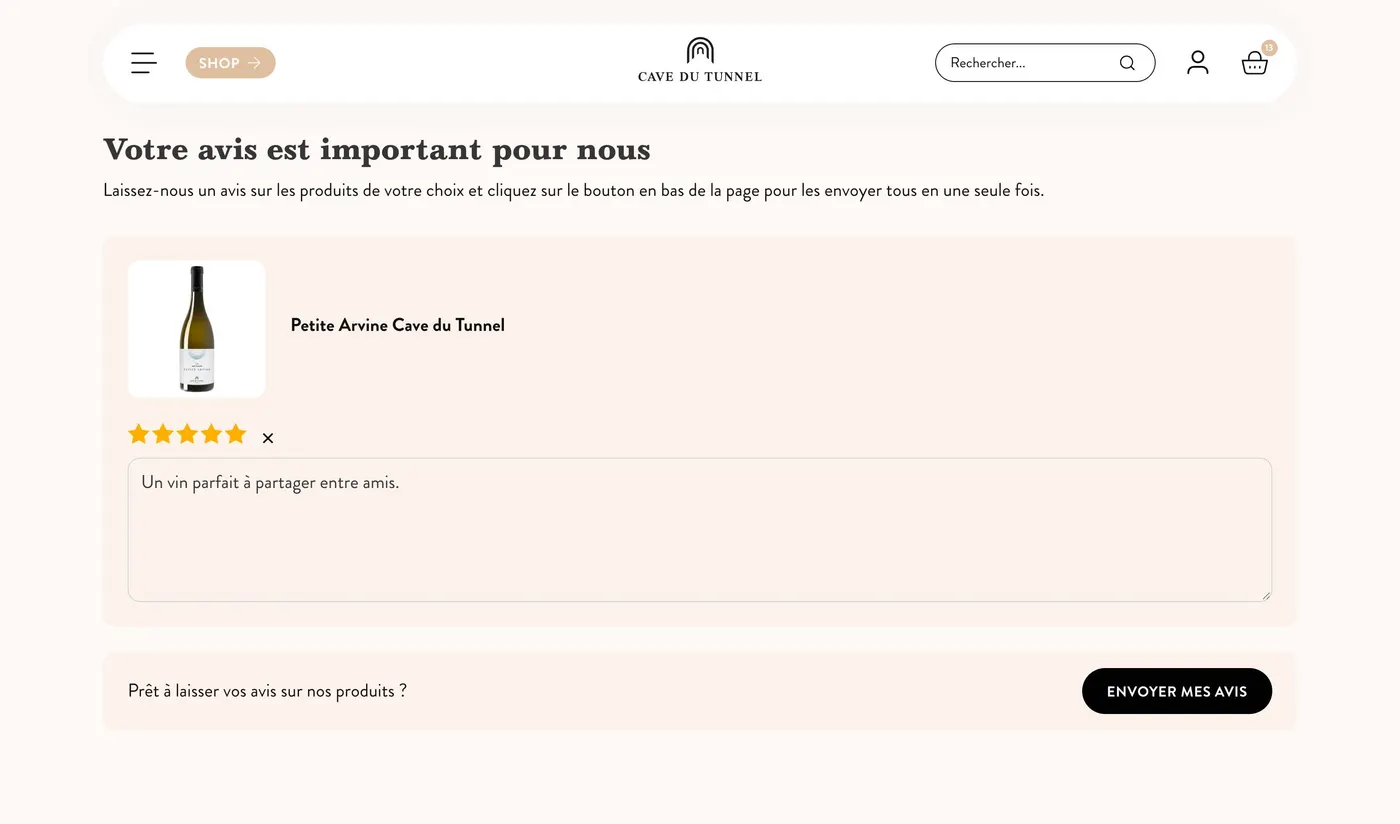 Laissez des étoiles, un petit texte et cliquez sur un seul bouton en fin de page.