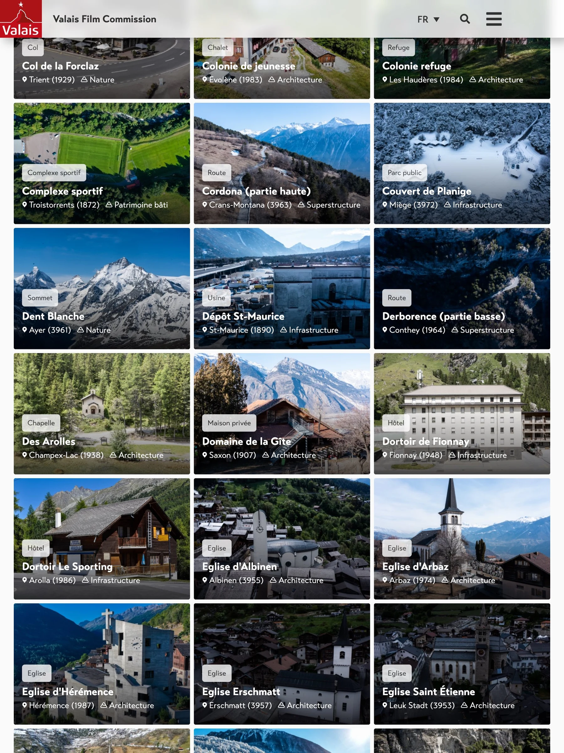 Liste des lieux (iPad)
